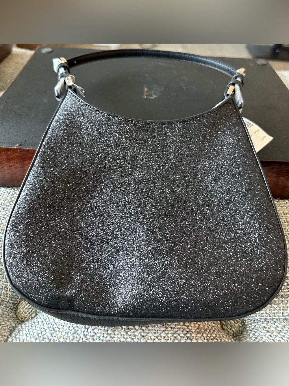 Kate Spade New York Glimmer Glitter Shoulder Bag in Black Glimmer NWT - Picture 2 of 9